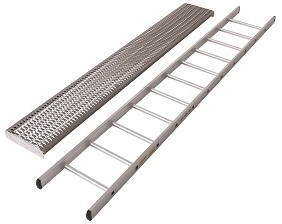 Redladder met los looprooster 3 meter