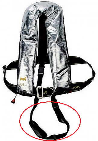 Reddingsvest Mullion strap (onderzijde)