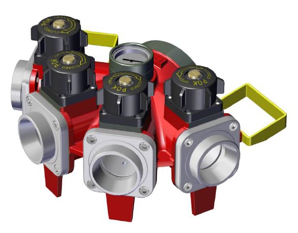 Verdeelstuk 1x nok 133 in, 4x nok 81 uit