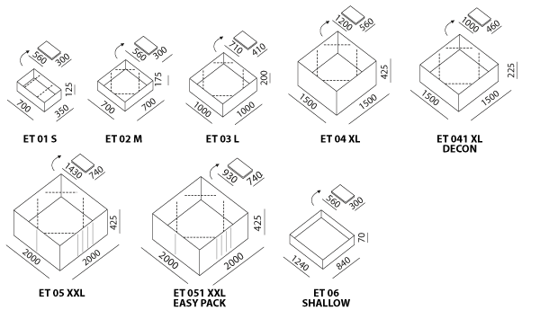Opvangbak 25 tot 1000 liter