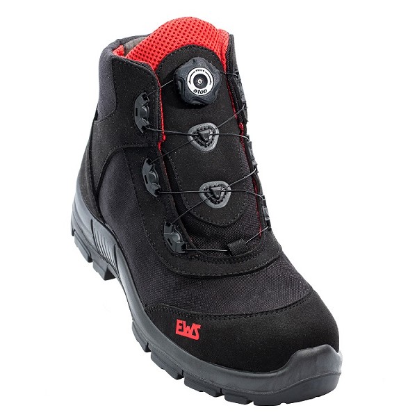 EWS werkschoen hoog zwart/rood - EWS werkschoenen - Dynastart Tools BV